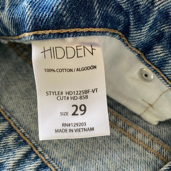 HIDDEN Bailey Vintage Wash Distressed Boyfriend 100% Cotton Jeans - Women's 29 - Picture 10 of 14